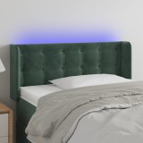 Gossi tablie de pat cu led, verde inchis, 93x16x78/88 cm, catifea