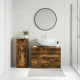 Cumpara ieftin Set de dulapuri pentru baie, 2 piese UTRECHT Stejar fumuriu