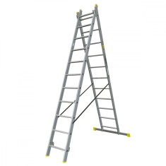 Scara aluminiu, Metalkas, 2 tronsoane, 11 trepte, max 150 kg, 2.9-4.5 m foto