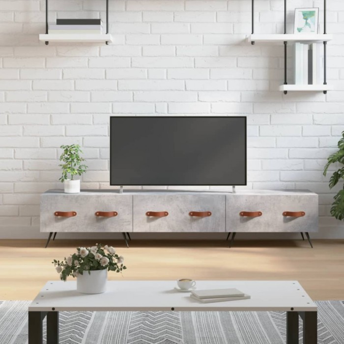 vidaXL Comodă TV, gri beton, 150x36x30 cm, lemn prelucrat 829128
