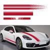 Set 5 stickere autoadezive Tuning, model &bdquo;Racing Stripes V1&rdquo;, dimensiune 190 cm, culoare Rosie