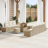 VidaXL Set de canapele pentru grădină 10 pcs Bej, crem 90 x 55 x 71 cm
