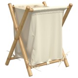 Cumpara ieftin Cos de rufe, alb crem, 45x55x63,5 cm, bambus