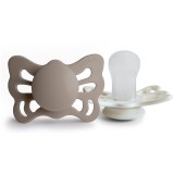 FRIGG Butterfly Size 1:0-6 months suzetă Portobello/Cream 2 buc