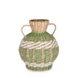Cumpara ieftin Vaza flori hartie verde natur alb Namibia &Oslash;22x26h
