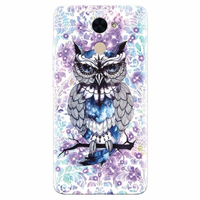 Husa silicon pentru Huawei Enjoy 7 Plus, Abstract Owl