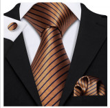 Set cravata + batista + butoni - matase - model 106, B&amp;w