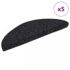 VidaXL Covorașe autoadezive pentru scări, 5 buc., 56x17x3 cm, negre, semirotunde 149678