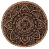 Covor din iuta impletita cu imprimeu mandala, bej, &Oslash;80 cm, M Deco