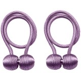 Cumpara ieftin Set pentru prindere perdele si draperii, format din 2 magneti decorativi, tip snur - Mov, Oem