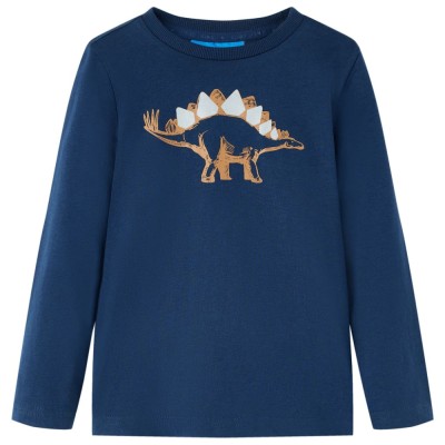 Tricou pentru copii cu m&amp;acirc;neci lungi bleumarin 128 foto