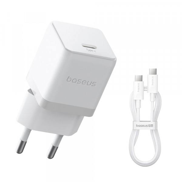 Incarcator Retea Cu Cablu USB-C Baseus Palm, 20W, 3A, 1 x USB-C, Alb P10111602213-01
