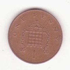 Marea Britanie 1 Penny 1994- Elizabeth II 3rd portrait; magnetic foto
