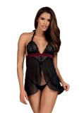 Babydoll Sexi Obsessive Rossita - Negru
