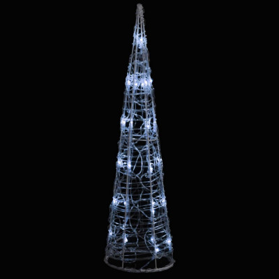 Piramidă decorativă con de lumini cu LED alb rece 60 cm acril foto