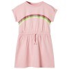 Rochie pentru copii cu snur in talie, roz deschis, 128