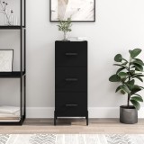 vidaXL Servantă, negru, 34,5x34x90 cm, lemn compozit