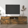 Comoda TV Gossi, Stejar Fumuriu, 140x35x40 cm, Lemn Prelucrat, Living Modern, Depozitare Media