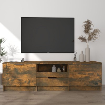 Gossi comoda tv, stejar fumuriu, 140x35x40 cm, lemn prelucrat foto