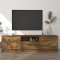 Gossi comoda tv, stejar fumuriu, 140x35x40 cm, lemn prelucrat