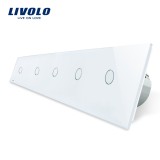 Cumpara ieftin Intrerupator touch Livolo din sticla alba cu 5 comenzi simple