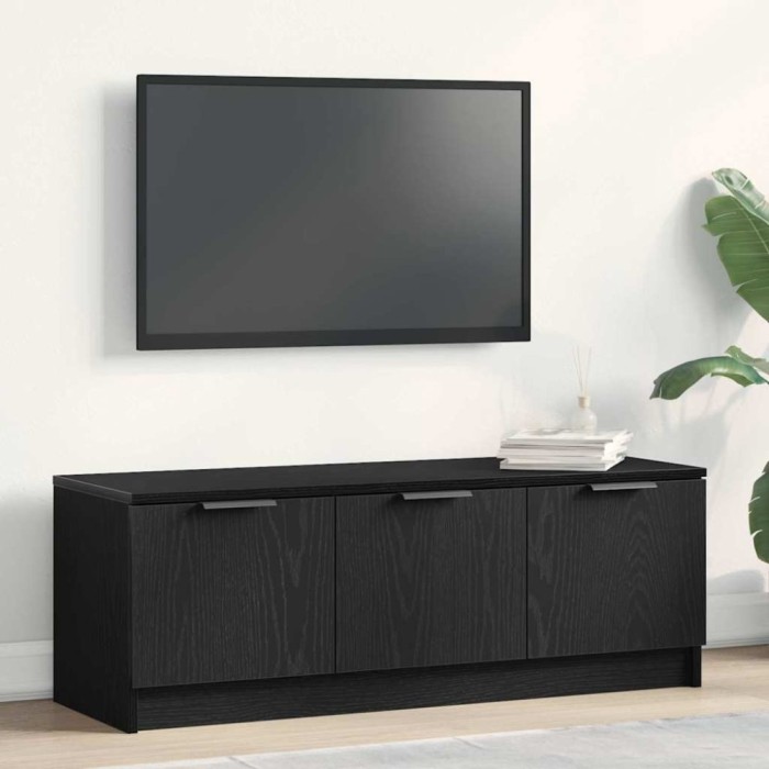 vidaXL Cabinet TV Stejar negru 102 x 35 x 36.5 cm Lemn compozit
