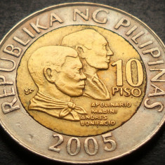 Moneda bimetal 10 PISO - FILIPINE, anul 2005 *cod 3763