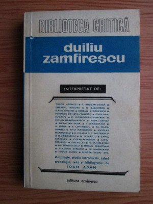 Duiliu Zamfirescu interpretat de...(colectia Biblioteca critica) foto