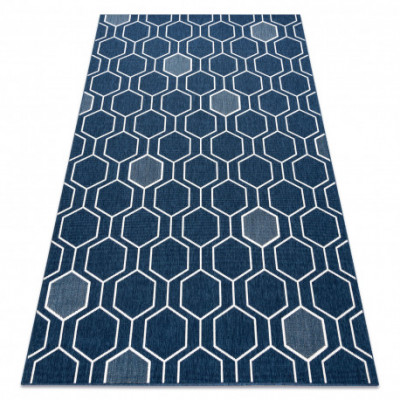 Covor SPRING 20404994 Hexagon sisal, buclat - albastru, 200x290 cm foto