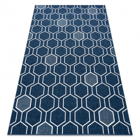 Covor SPRING 20404994 Hexagon sisal, buclat - albastru, 160x230 cm