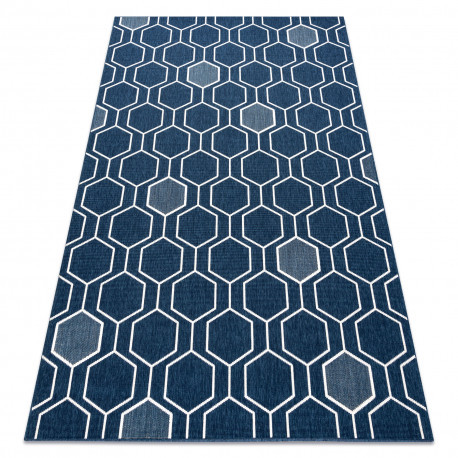 Covor SPRING 20404994 Hexagon sisal, buclat - albastru, 140x200 cm