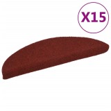 VidaXL Covorașe autocolante de scări, 15 buc, 56x17x3 cm, roșu