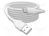 Cablu DIGITUS USB 2.0 USB A la USB C, 0,5m, alb, ecranat, 24AWG, 3A, 60W