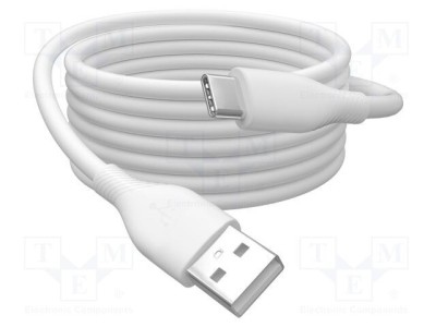 Cablu DIGITUS USB 2.0 USB A la USB C, 0,5m, alb, ecranat, 24AWG, 3A, 60W foto