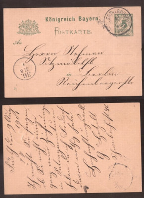 Germany Bavaria 1901 Postal History Rare Old postal stationery D.866 foto