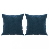 Cumpara ieftin Perne decorative, 2 buc., albastru, 40x40 cm, catifea