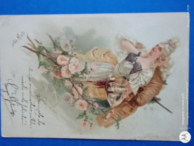 Superba carte postala superba ,Felicitare din anul 1901 , Corespondenta foto