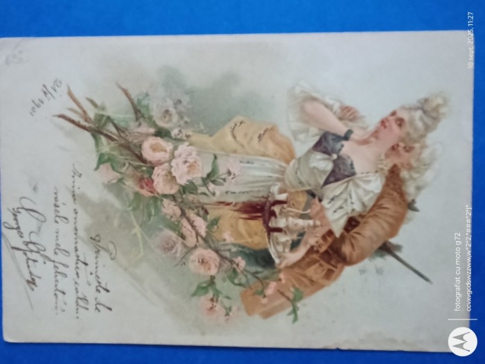 Superba carte postala superba ,Felicitare din anul 1901 , Corespondenta