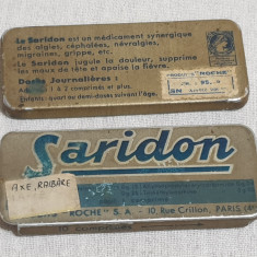 Cutie veche medicamente anii 1930, din tabla litografiata - SARIDON