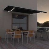vidaXL Copertină retractabilă manual cu LED, antracit, 500x300 cm 3068944