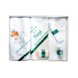 Trusou Botez, 6 Piese cu Text Imprimat "Azi m-am crestinat", Verde, Inger - TB178