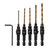 Set burghie pentru lemn 1 / 4&quot; HEX, &Oslash;5, 6, 8, 10, 12 mm, 5 bucati, Raider 157116