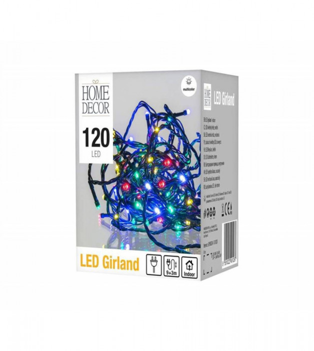 Ghirlanda luminoasa pentru craciun cu 120 LEDuri 12M multicolor