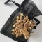Brosa-VINTAGE-ghiveci flori placata Aur 18k, cristale