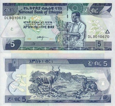 ETIOPIA 5 birr 2017 UNC!!! foto