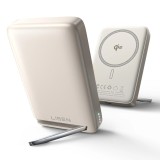 Acumulator magnetic Power Bank, LISEN 102B, wireless 15W, cablu 22,5W, capacitate10000mAh, stand integrat, compatibil iPhone MagSafe