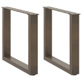 vidaXL Picioare pentru masă de cafea &icirc;n formă de U, 2 buc., oțel natural, 50x(42-43) cm 4013159