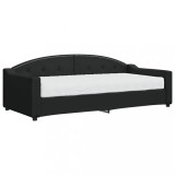 Cumpara ieftin Pat de zi cu saltea, negru, 90x200 cm, textil
