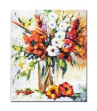 Cumpara ieftin Tablou pictat manual, Aranjament floral in cutit, 60x50cm ulei pe panza efect 3D, gata de agatat pe perete