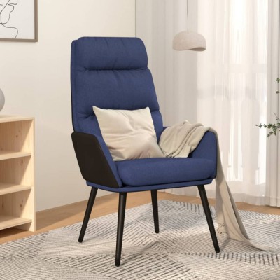vidaXL Scaun de relaxare, albastru, material textil foto
